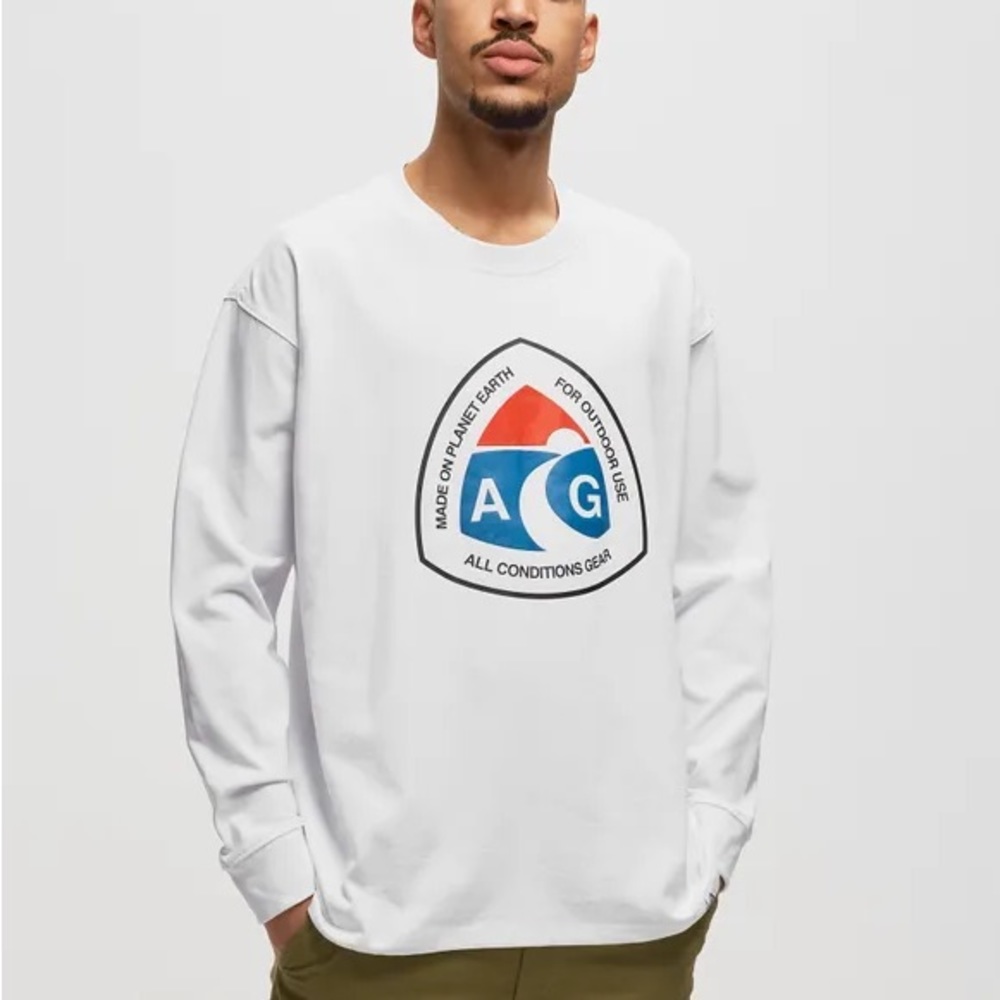 Nike ACG Long Sleeve T Shirt Men's Size XL White Crewneck DX9450-100